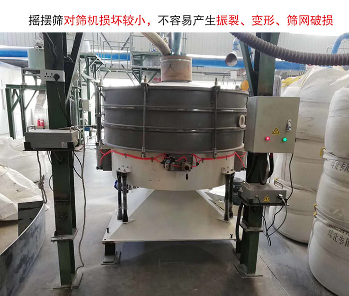 搖擺篩沒有振動力借助的主要是篩箱搖晃，所以磨損較小。