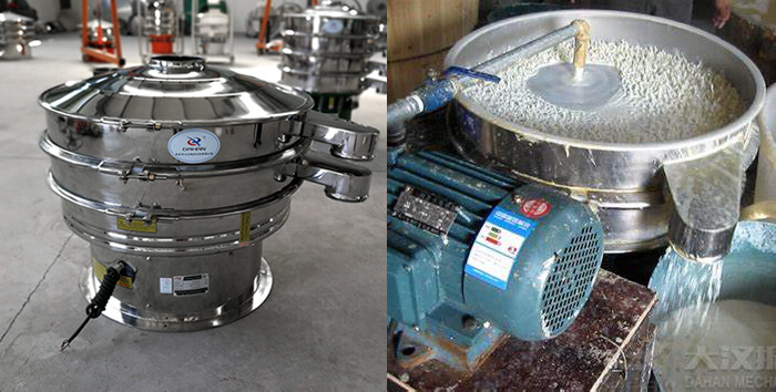 全不銹鋼豆?jié){過濾振動篩篩分現場展示圖。